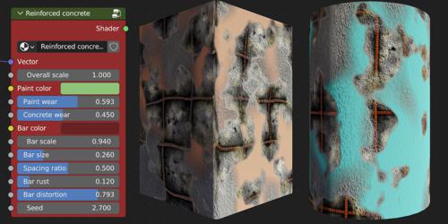 Procedural Reinforced Concrete Shader preview image